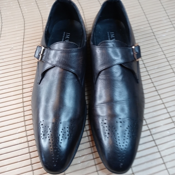 J.M. Weston Men\'s Brogue Monk strap black leather Shoes EU 42. US 9M. Made in Fr main image 6